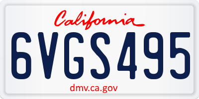 CA license plate 6VGS495