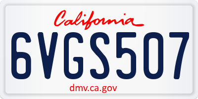 CA license plate 6VGS507