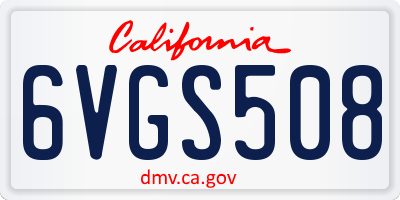 CA license plate 6VGS508