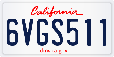 CA license plate 6VGS511