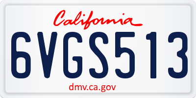 CA license plate 6VGS513