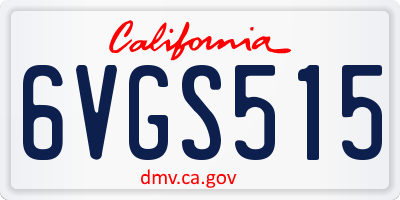 CA license plate 6VGS515