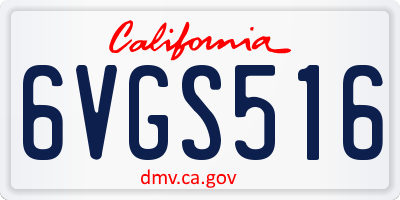 CA license plate 6VGS516
