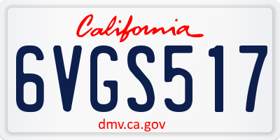 CA license plate 6VGS517