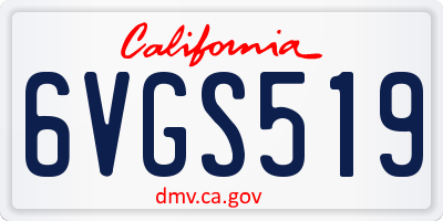 CA license plate 6VGS519