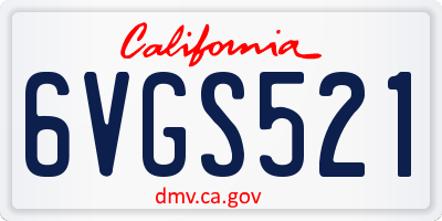 CA license plate 6VGS521