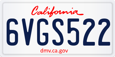 CA license plate 6VGS522
