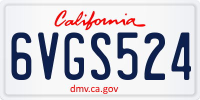 CA license plate 6VGS524
