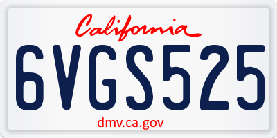 CA license plate 6VGS525