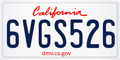 CA license plate 6VGS526