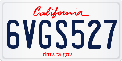 CA license plate 6VGS527