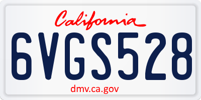 CA license plate 6VGS528