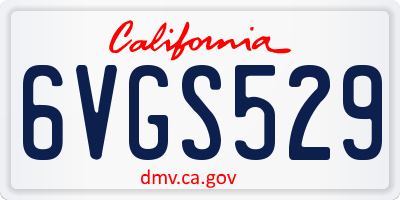 CA license plate 6VGS529