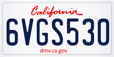 CA license plate 6VGS530