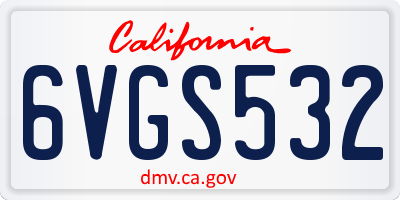 CA license plate 6VGS532