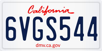 CA license plate 6VGS544