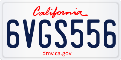 CA license plate 6VGS556