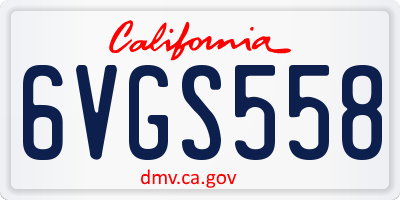 CA license plate 6VGS558