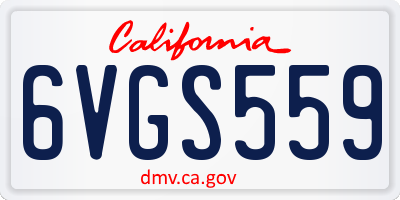 CA license plate 6VGS559