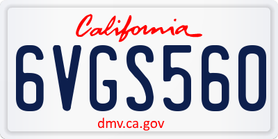 CA license plate 6VGS560