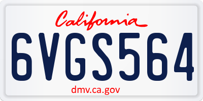 CA license plate 6VGS564