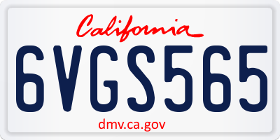 CA license plate 6VGS565