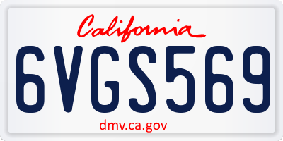 CA license plate 6VGS569