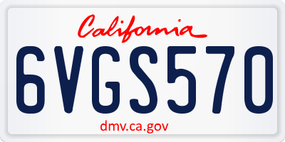 CA license plate 6VGS570