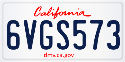 CA license plate 6VGS573