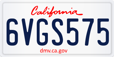 CA license plate 6VGS575