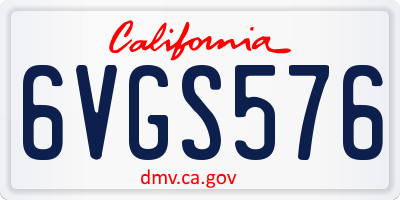 CA license plate 6VGS576