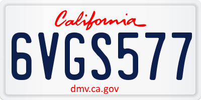 CA license plate 6VGS577