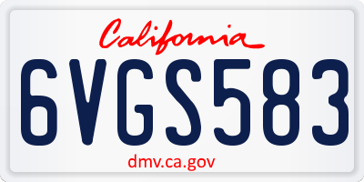CA license plate 6VGS583