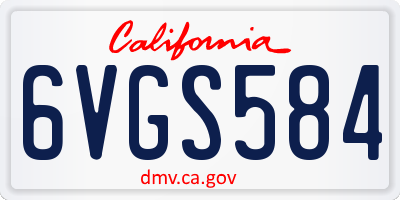 CA license plate 6VGS584
