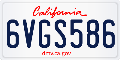 CA license plate 6VGS586