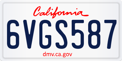 CA license plate 6VGS587