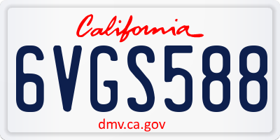 CA license plate 6VGS588