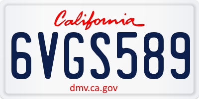 CA license plate 6VGS589