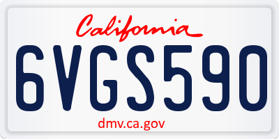 CA license plate 6VGS590