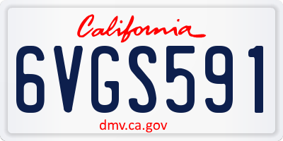 CA license plate 6VGS591