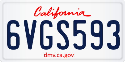 CA license plate 6VGS593