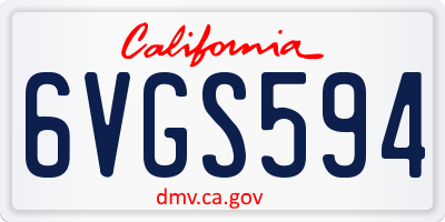 CA license plate 6VGS594