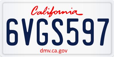 CA license plate 6VGS597