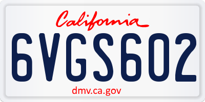 CA license plate 6VGS602