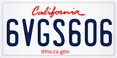 CA license plate 6VGS606