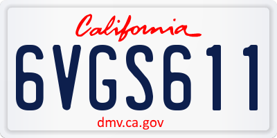 CA license plate 6VGS611