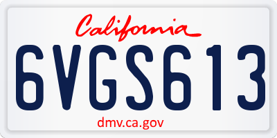 CA license plate 6VGS613