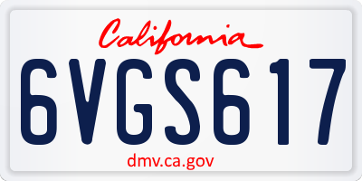 CA license plate 6VGS617