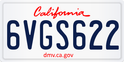CA license plate 6VGS622