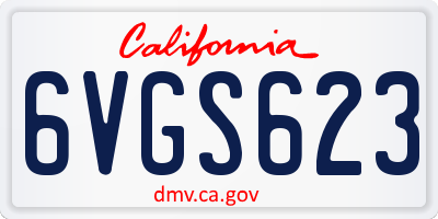 CA license plate 6VGS623